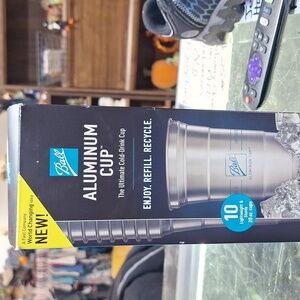 New BALL ALUMINUM CUP 10 LIGHTWEIGHT STURDY CUPS 20 oz